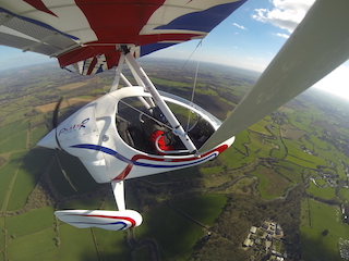 microlight in flight